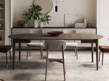 Verlengbare eettafel PLOTY 90>210 cm donkere eik