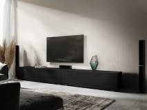 Tv-meubel KINGSTON 2 klapdeuren 245 cm zwarte eik