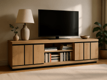 Tv-meubel STEFALIS 2 schuifdeuren canyon eik 