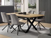 Verlengbare eettafel TIBOR 190>250 cm franse eik