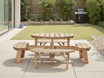 Ronde picknicktafel TRAPANI 8 personen noorse den/spar