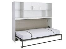 Opklapbed ALBANO 90x200 cm wit met opzetkast