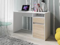 Bureau BIDOU 1 deur 1 lade wit/sonoma eik
