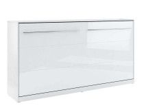 Opklapbed CONCEPTION 90x200 cm wit/hoogglans wit (horizontaal) met matras