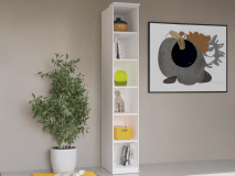 Boekenkast OPTICO 6 vakken wit met led