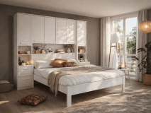 Bed en brugkast RIGA 160x200 cm wit