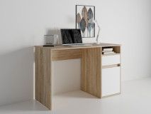 Bureau BIDOU 1 deur 1 lade sonoma eik/wit