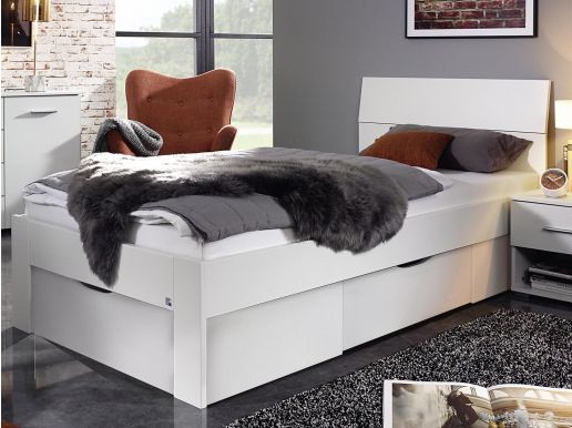 Bed FLASH 90x200 cm wit met lades
