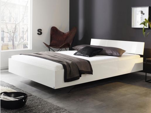 Bed IXANA 140x200 cm alpine wit met hoofdeinde