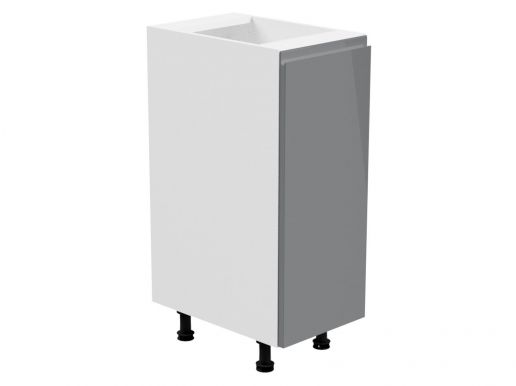 Keukenkast ASPAS 1 deur links wit/hoogglans grijs