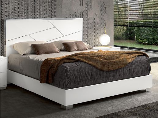 Bed DAPHNE 180x200 cm hoogglans wit 