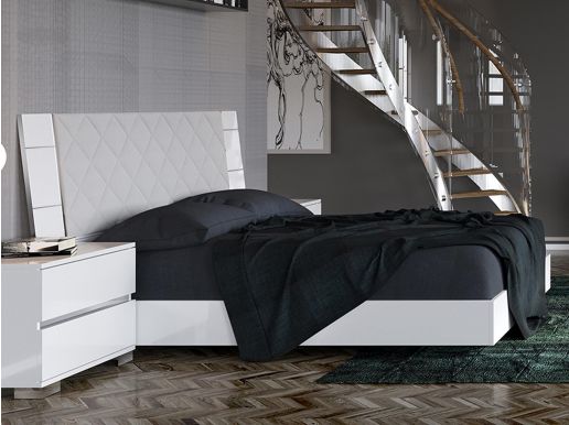 Bed UTOPIA DELUXE I 160x200 cm hoogglans wit 