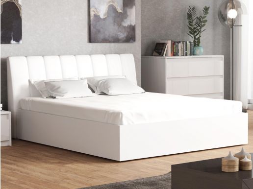 Bed met opbergruimte ITALO 160x200 cm wit/hoogglans wit 