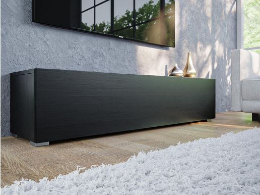Tv-meubel KINGSTON 1 klapdeur 140 cm zwart eik zonder salontafel