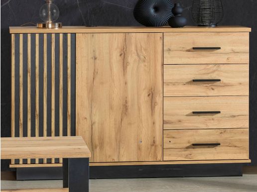 Dressoir LAVIDA 2 deuren 4 lades artisan eik