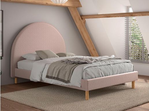 Bed MOWGLI 140x200 cm bouclé stof roze 