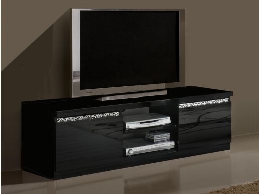 Tv-meubel REBECCA 2 deuren hoogglans zwart