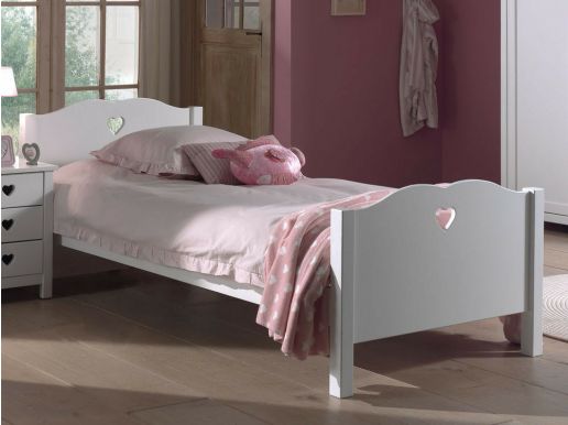 Bed AMORA 90x200 cm wit zonder lade