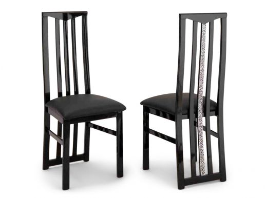 Lot van 2 stoelen REBECCA hoogglans zwart