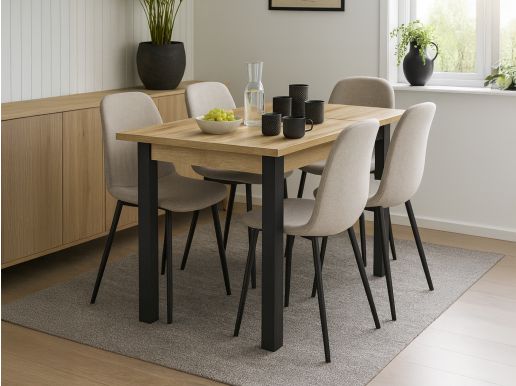 Verlengbare eettafel OLIANNE 130>175 cm natuurlijke eik
