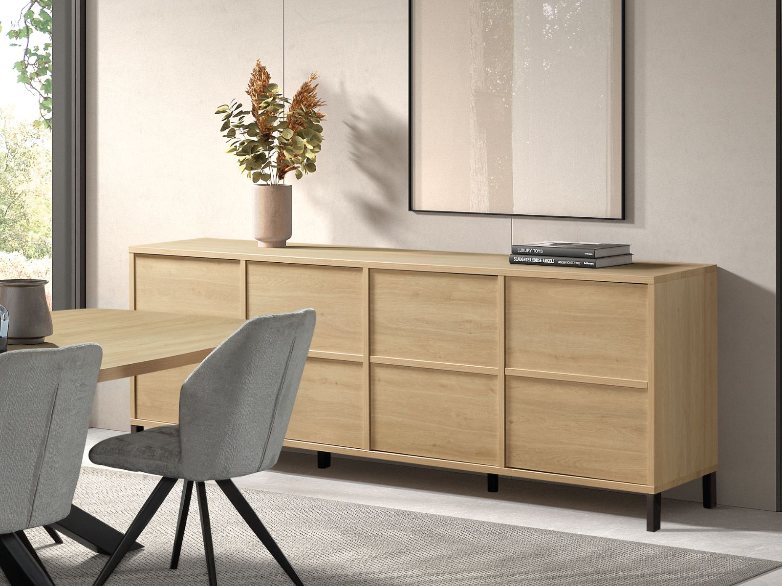 Dressoir AMBER 4 deuren urban eik