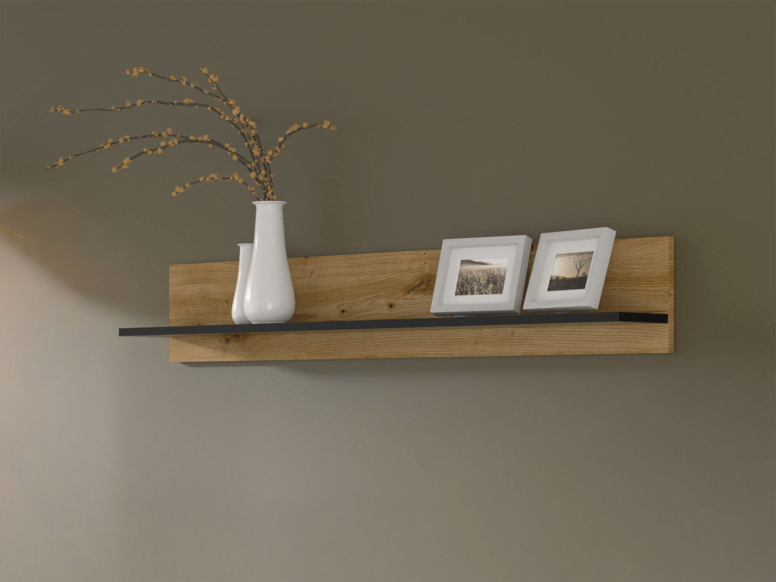 Wandplank ORISA 150 cm artisan eik/zwart