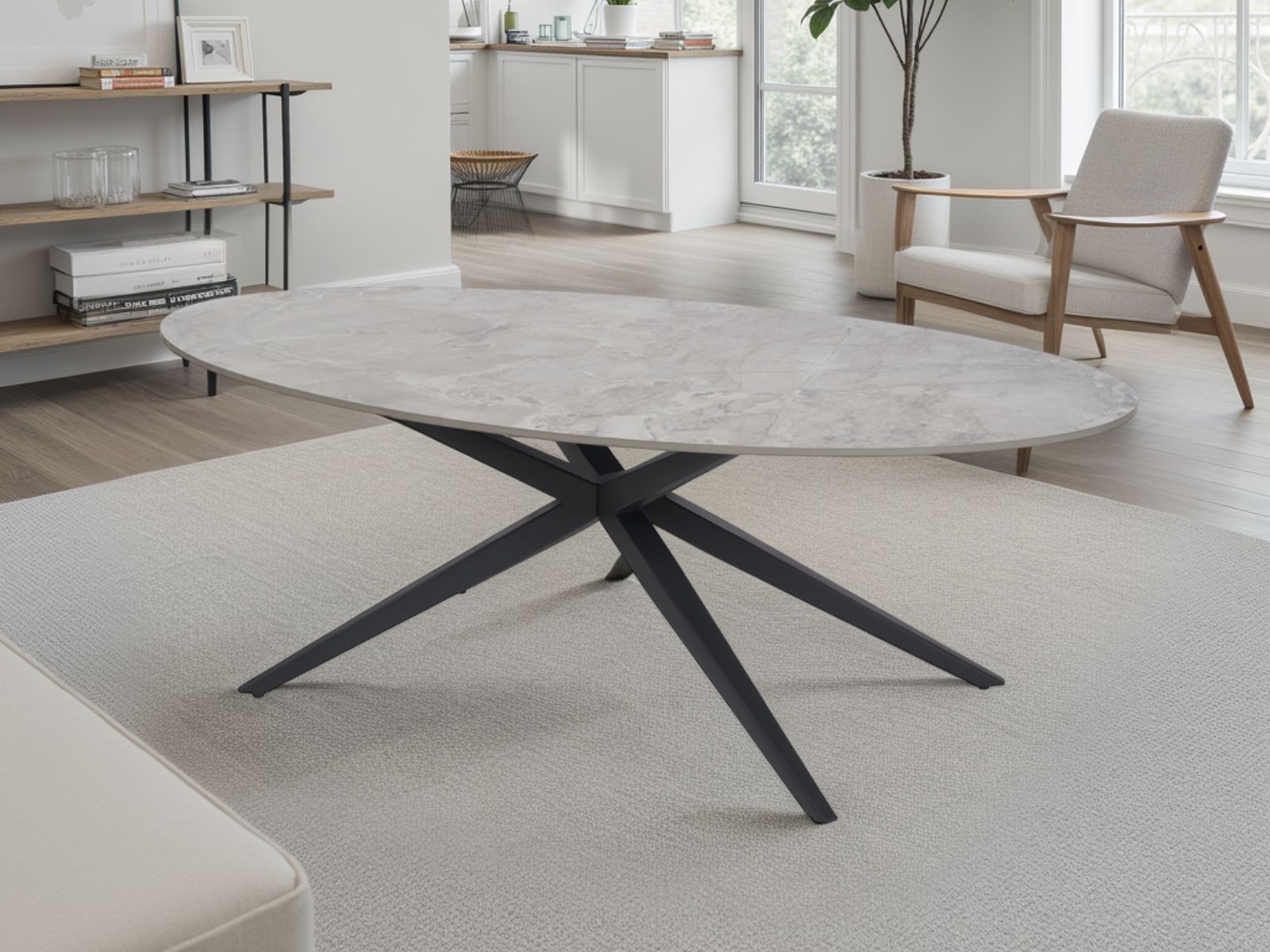 Keramische salontafel KERAM 130 cm grijs