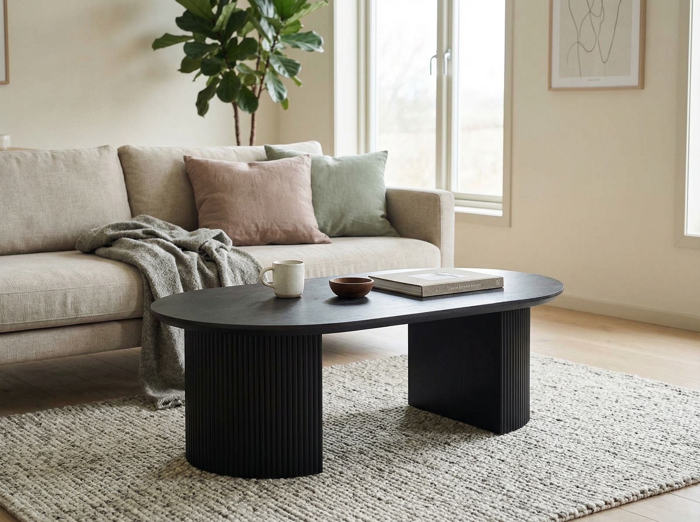 Ovale salontafel LARUSSO 120 cm donkerbruin